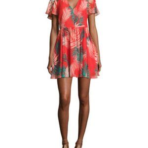 Rebecca Minkoff Crosby Tropical Palm Mini Dress, Red